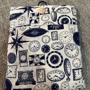 Clock Patterned Fabric Pouch